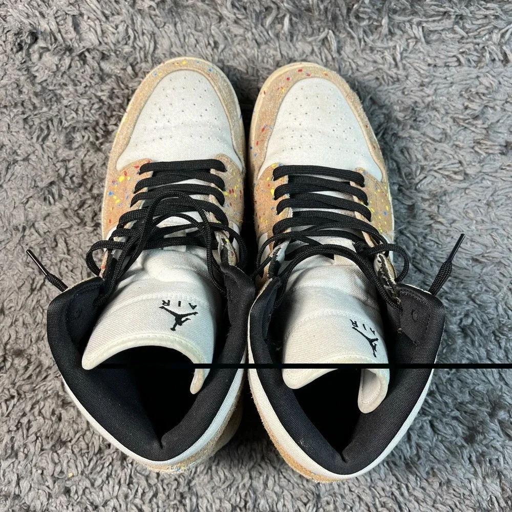 Air Jordan 1 Mid SE Brushstroke Cider Sail Black DA8005-100 Mens 11.5